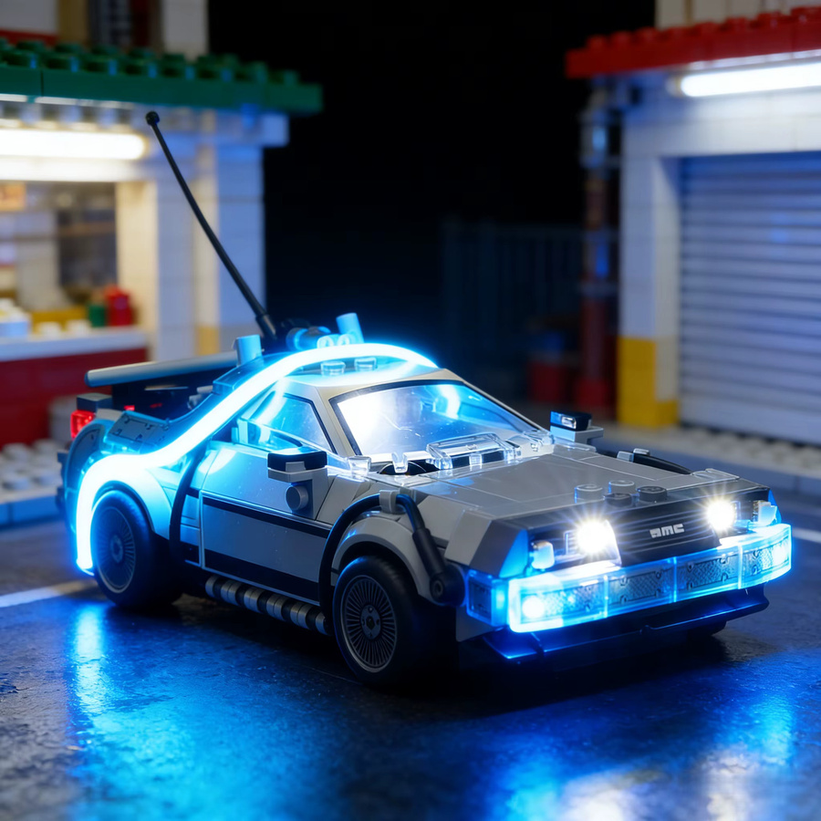 LEGO Speed Champions Zeitmaschine, LED-Licht, dekorative Lampe, mit Batteriefach - Bild 2