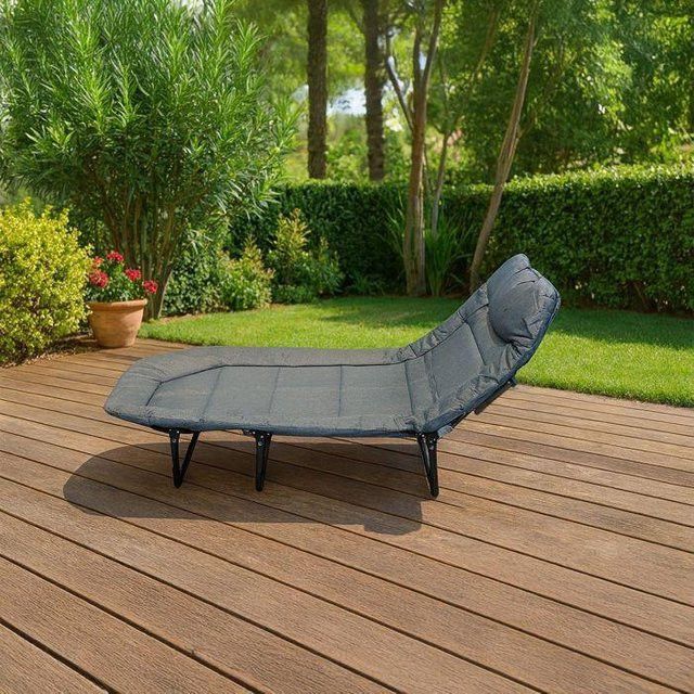 Gartenliege Divit GI20 aus Stahl mit 5-fach verstellbarer Rückenlehne und Polyesterbezug, Belastbarkeit 200 kg - Bild 1