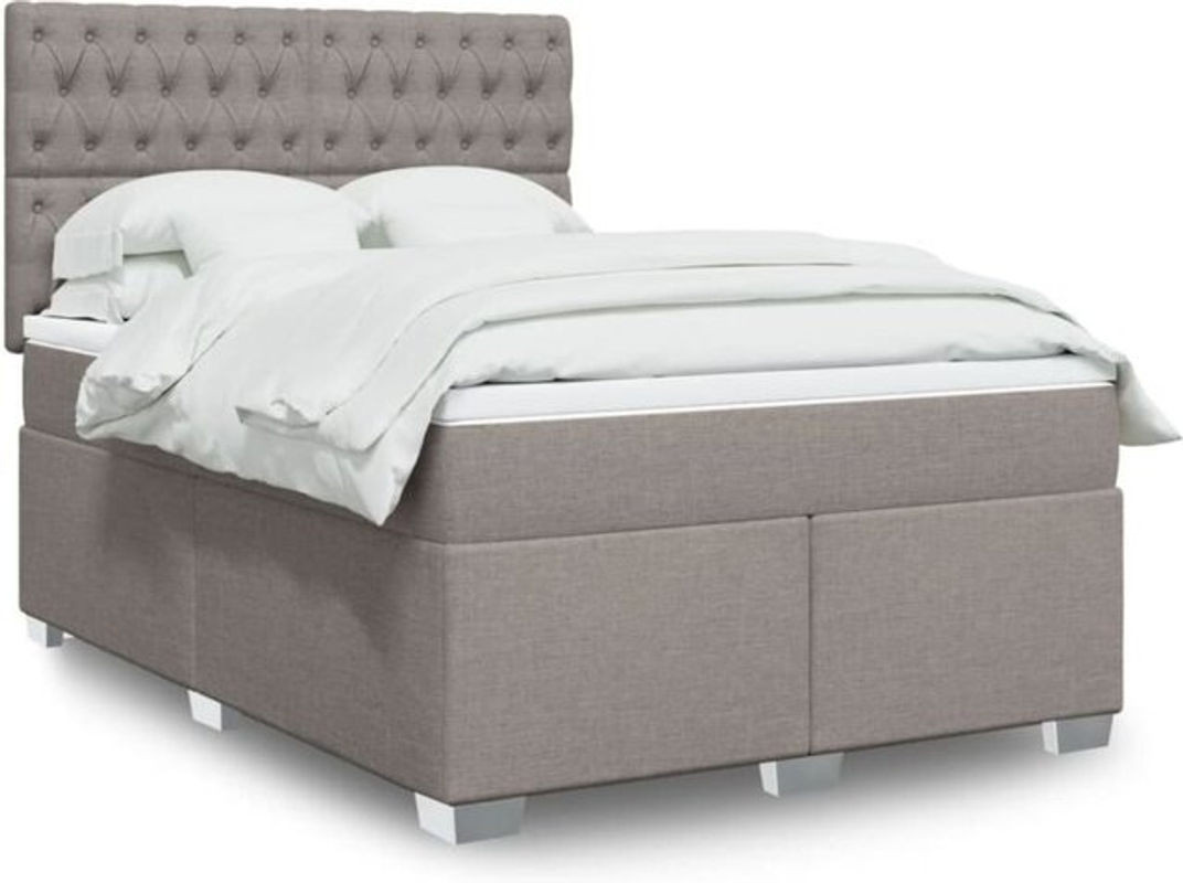 Vidaxl Boxspringbett mit Matratze aus Stoff in Taupe Meliert B/T/H: 160 x 200 x 150,5 cm - Bild 1