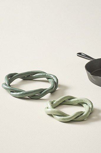 KENNA Untersetzer aus Keramik und Aluminium, 2 Stück, Grün - Bild 1