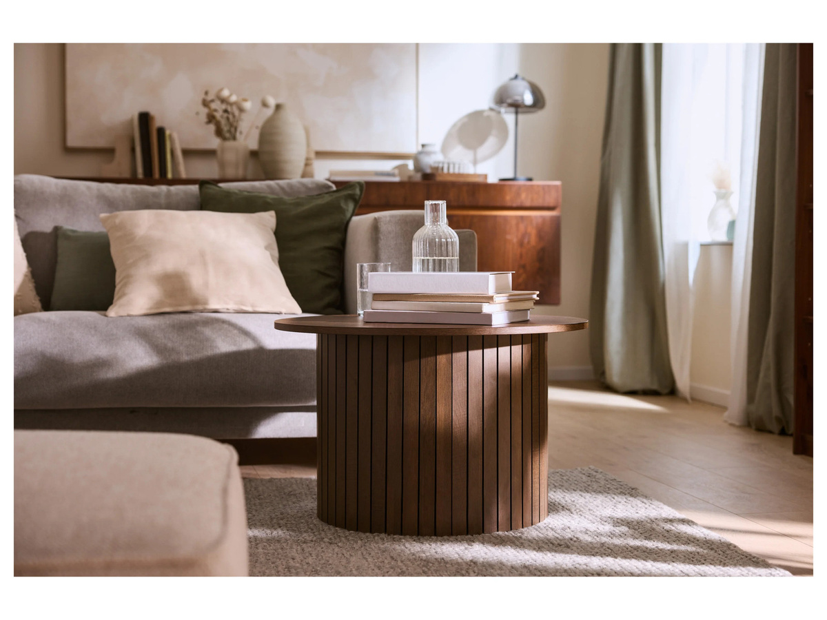 LIVARNO Couchtisch in Braun mit modernem Lamellen-Design, B/T/H: 67 x 42 x 15 cm - Bild 3