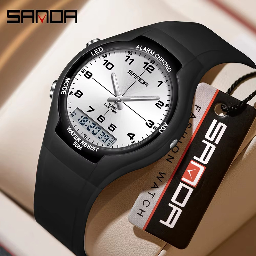SANDA Armbanduhr Quarz, Kunststoff, Weiß, Damen - Bild 2