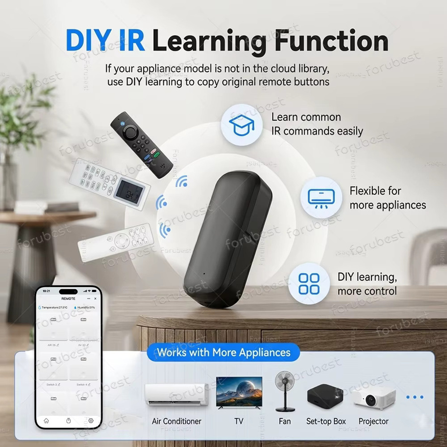 Tuya Zigbee Smart IR-Fernbedienung mit Temperatur- und Feuchtigkeitssensor für Tuya Smart Life und Zigbee2mqtt Gateway - Bild 2