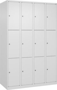 C+P Schließfachschrank Classic PLUS mit 4 Abteilen in Verkehrsweiß, H x B x T: 185 x 120 x 50 cm - Bild 1