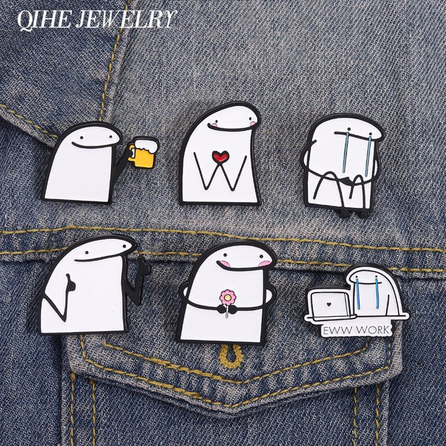 QIHE JEWELRY Brosche Emaille, Bunt, Verspielt - Bild 1