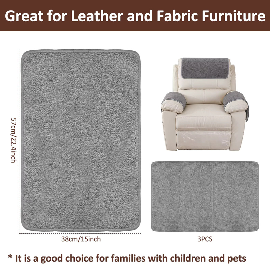 Willstar 3-teiliges Sofa-Kopfstützenabdeckung Set aus weichem Polyester in Braun - Bild 6