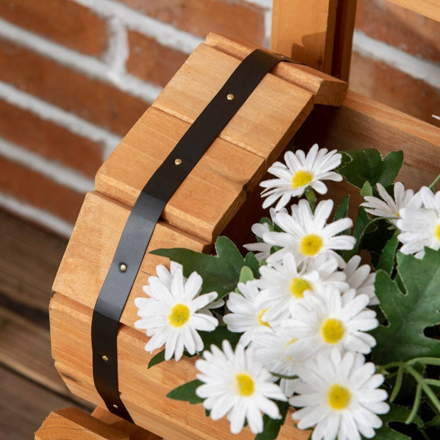 Outsunny Hochbeet aus Holz mit Rankhilfe in Gelb oder Braun für den Garten - Bild 3
