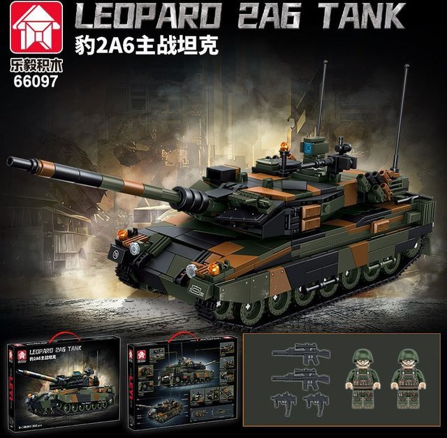 Le Yi 66097 Dezhou Leopard 2A6 Panzer, Puzzle Bausatz, ab 6 Jahren - Bild 1