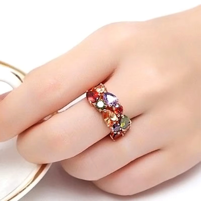 Huitan Ring, Roségold, Zirkonia, Damen - Bild 2