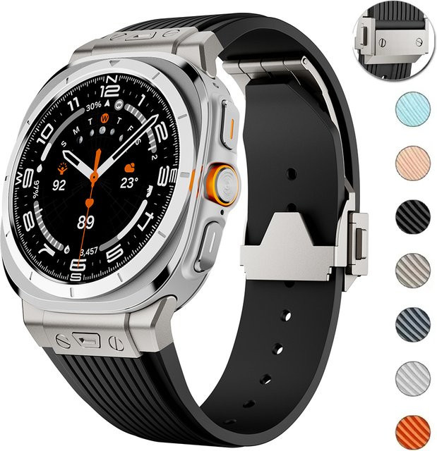 FancyWrist Uhrenarmband Silikon, Schwarz, Unisex, Samsung Galaxy Watch Ultra 47 mm - Bild 1