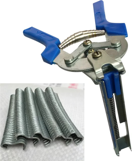 Wnew Hog Ring Zangenwerkzeug mit 600 Edelstahl M Clips in Blau - Bild 1