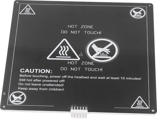 TOMTOP Aluminium Heizbett für FDM 3D-Drucker, DC12V, Schwarz, B/T: 220 x 220 mm, Dicke: 3 mm - Bild 1