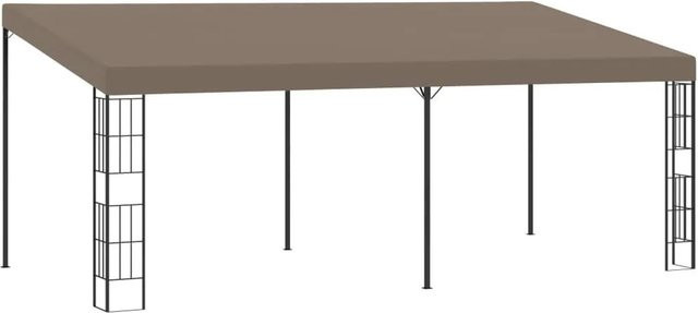 DELUKE Gartenpavillon Pergola LYMP Terrassenüberdachung mit Stoffdach in Taupe, B/T: 600 x 300 cm - Bild 1