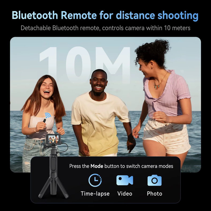 TELESIN Selfie Stick Stativ mit 360 Grad Rotation und 5000mAh Powerbank sowie Fernbedienung in Schwarz für GoPro Hero 13 12 11 10 9 MAX - Bild 4