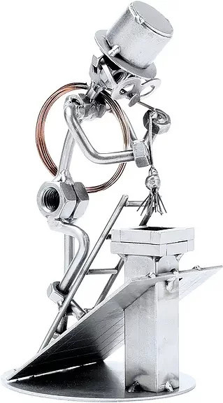 Hinz & Kunst Schraubenmännchen Kaminkehrer Schornsteinfeger aus Metall in Silber - Bild 1