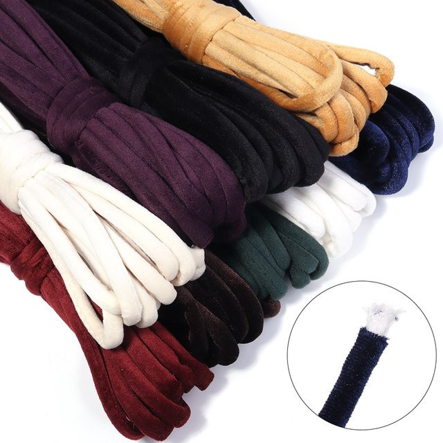 Geflochtenes Samtseil für DIY-Schmuckherstellung, buntes rundes Seil für Halsketten, Armbänder und Geschenkverpackungen, Durchmesser: 6 mm, Länge: 4,57 m (5 Yards) - Bild 1