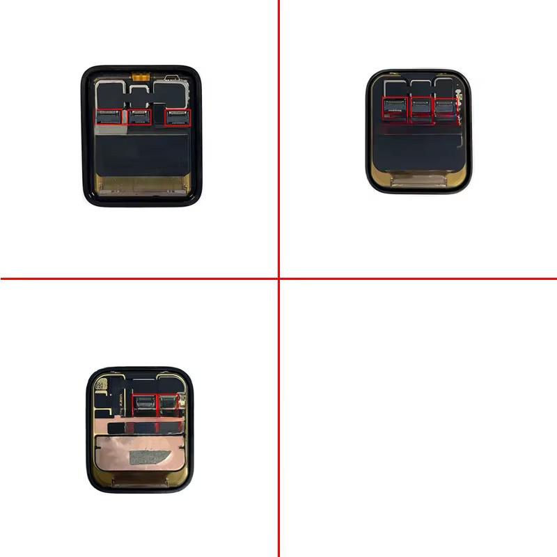 2er-Set LCD Display Touchscreen mit FPC-Stecker für Apple Watch Serie 3 bis 8 und SE, Farbe: Schwarz - Bild 2