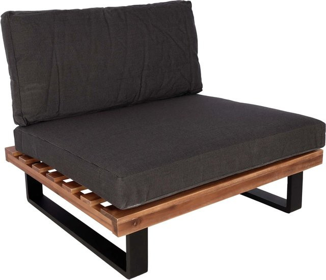 MCW Lounge-Sessel H54 aus Akazienholz und Aluminium in Braun mit dunkelgrauen Polstern - Bild 2