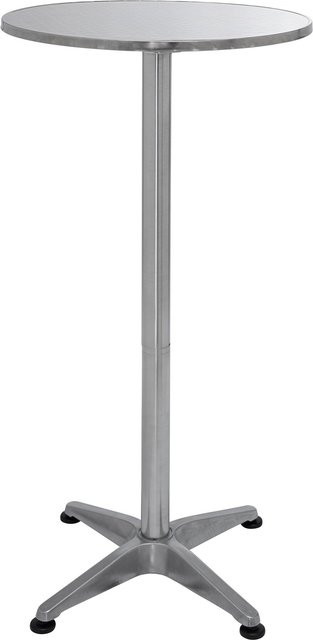 Klappbarer Metall-Stehtisch von genialo in Silber mit höhenverstellbarer Platte - Bild 1