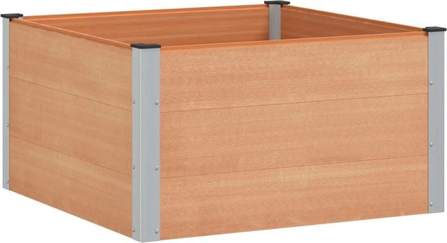vidaXL Hochbeet aus WPC und Aluminium in Braun, B/T/H: 100 x 100 x 54 cm - Bild 1