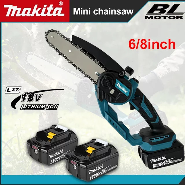 Makita Akku-Mini-Kettensäge mit LED-Arbeitslicht für 6/8 Zoll Holzschneidearbeiten - Bild 1