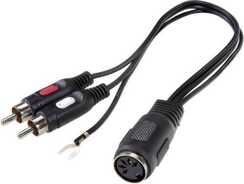 SpeaKa Professional SP-7869832 Audio Y-Adapter mit 1x 5-poliger DIN-Buchse und 2x Cinch-Steckern in Schwarz - Bild 1