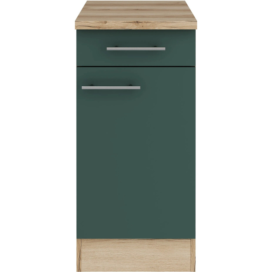 OPTIFIT Savona405 Küchen-Unterschrank in Steingrün mit modernem Design und melaminbeschichteter Qualitätsspanplatte, Breite: 40 cm - Bild 2