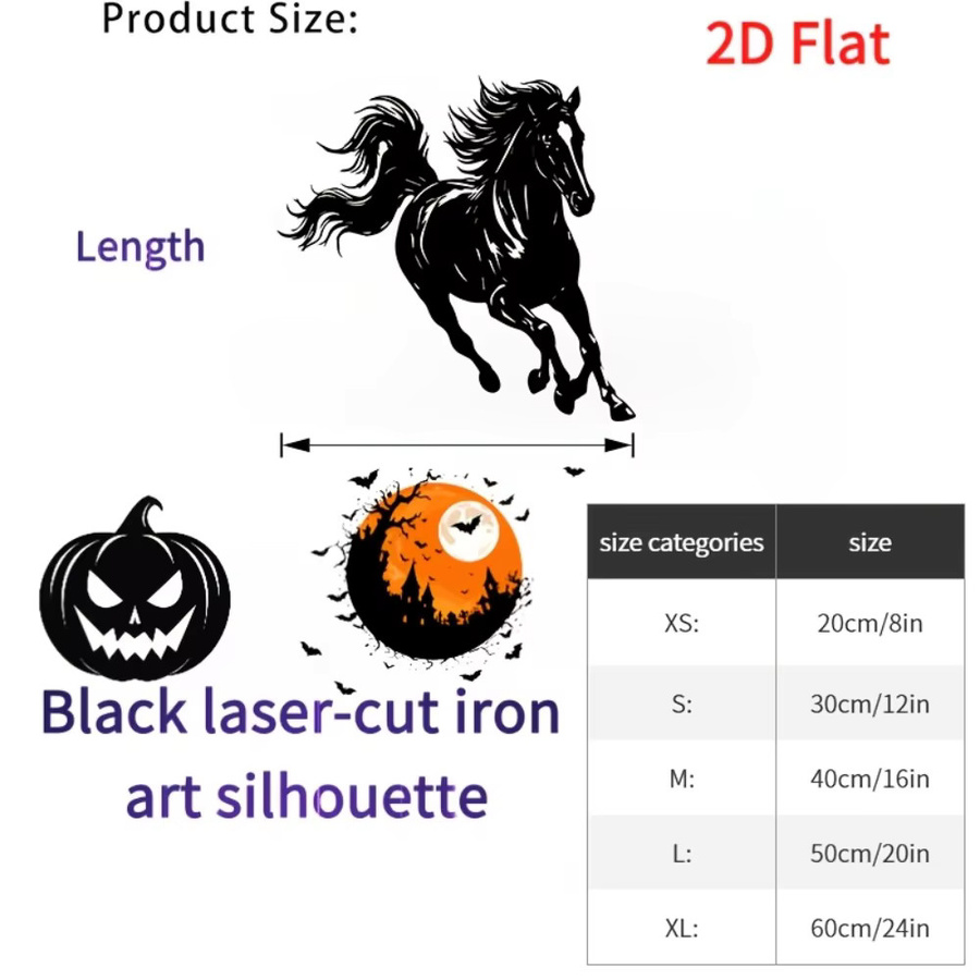 CIFBUY Metall-Wandkunst Pferd als Eisenskulptur in Schwarz für Innen- und Außenbereich B: 20,32 cm, H: 20,32 cm, T: 20,32 cm - Bild 2