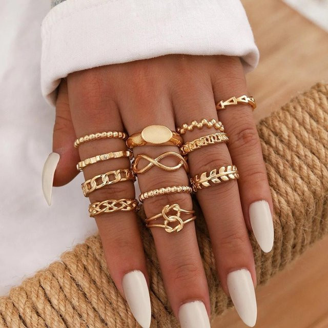 Ring-Set Augenpfeil, Kupfer, Gold, Damen, 13-teilig - Bild 1