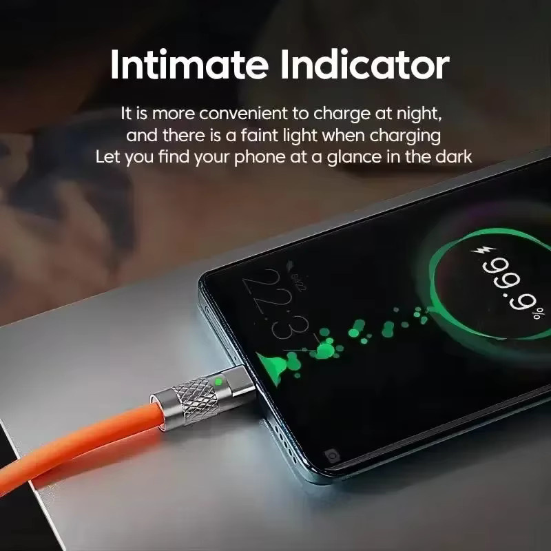 3-in-1 USB-Multi-Port-Ladekabel für USB-C, Micro-USB und Lightning in Orange - Bild 3