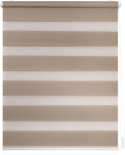 LICHTBLICK Duo Rollo Klemmfix Day-Night gestreift in Taupe, Breite: 60 cm, Höhe: 220 cm - Bild 1