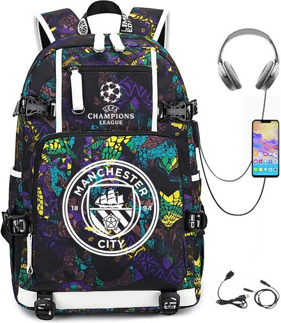 3-teiliges Schulrucksack-Set für Schüler aus Oxford-Stoff mit Federmäppchen und Schultergurt, mehrfarbig - Bild 1