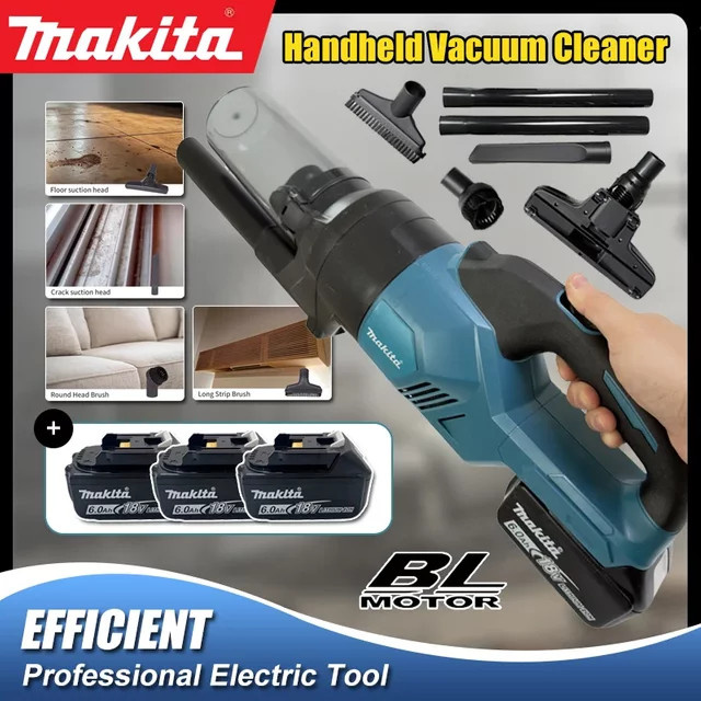 Makita Kabelloser Akku-Handstaubsauger in Blau für Zuhause und das Auto - Bild 1