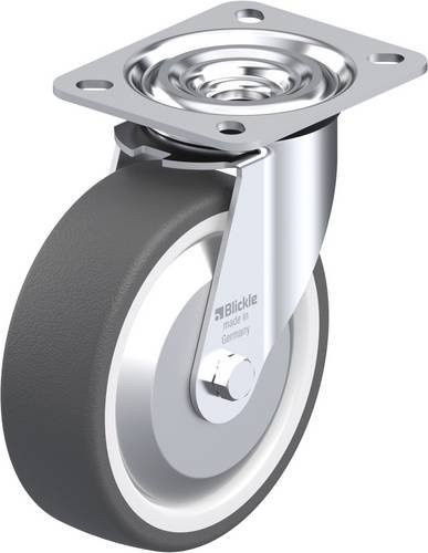 Blickle Lenkrolle L-POTH 125G-FA in Grau und Weiß mit Kunststoffrad, Durchmesser: 125 mm, Tragfähigkeit: 250 kg - Bild 1