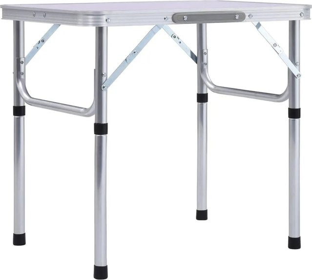 vidaXL Klappbarer Campingtisch aus Aluminium und MDF in Weiß, B/T: 60 x 45 cm - Bild 1
