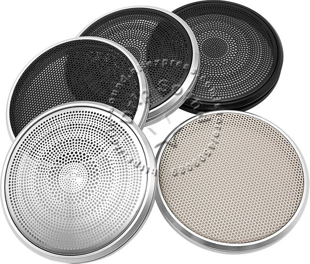 BYEC Lautsprechergrill Konvertierungsnetz Abdeckung 3,5 Zoll 91,5mm für Auto Audio Modifikation aus Vollmetallgeflecht mit Gewindering in Schwarz oder Silber - Bild 1