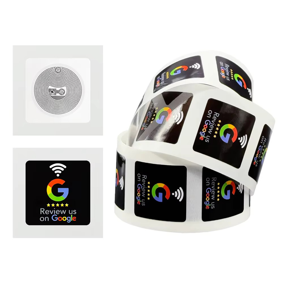 SZGHR NFC Google-Bewertungsetiketten Programmierbar 504 Bytes 13,56MHz Schwarz B: 3 cm, B: 3 cm - Bild 5