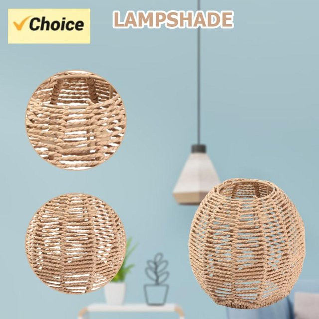APWIKOGER Vintage Rattan-Lampenschirm in Beige, handgefertigter gewebter Kronleuchter für Schlafzimmer und Restaurants - Bild 1
