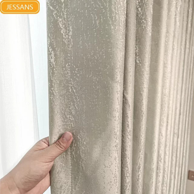 JESSANS Jacquard-Vorhang mit Golddraht und perlmuttartiger Satin-Textur, Farbe: Gold oder Silber, Breite: 80 cm, Höhe: 250 cm - Bild 1
