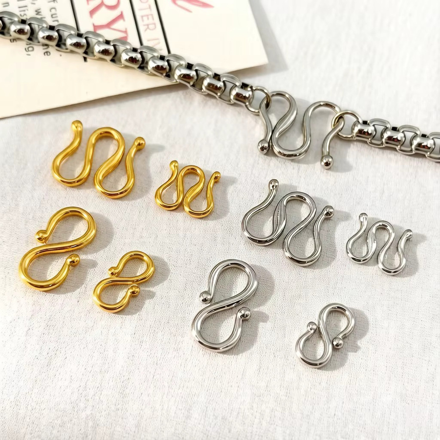 YUTOPIE Halsketten- und Armbandverschlüsse, M-Form, S-Form, 18K Vergoldet, Edelstahl - Bild 1