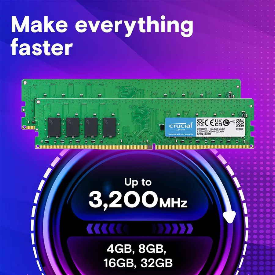 Crucial Memoria RAM DDR4 Desktop-Speicher DIMM für Intel und AMD, Farbe: grün - Bild 2