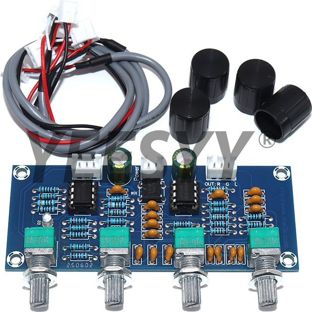 YEESYY NE5532 XH-A901 Tone Board Vorverstärker mit Höhen- und Bass-Regelung in Blau - Bild 1