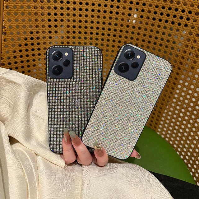 Stoßfeste Xiaomi Redmi Note Handyhülle mit Glitzer-Pailletten-Muster in Weiß für Redmi Note 11, 12, 13 Pro Plus, 11S und 12S - Bild 1