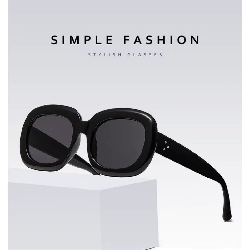 Samjune Sonnenbrille, Damen, Vollrand, Square, Kunststoff, Schwarz - Bild 5