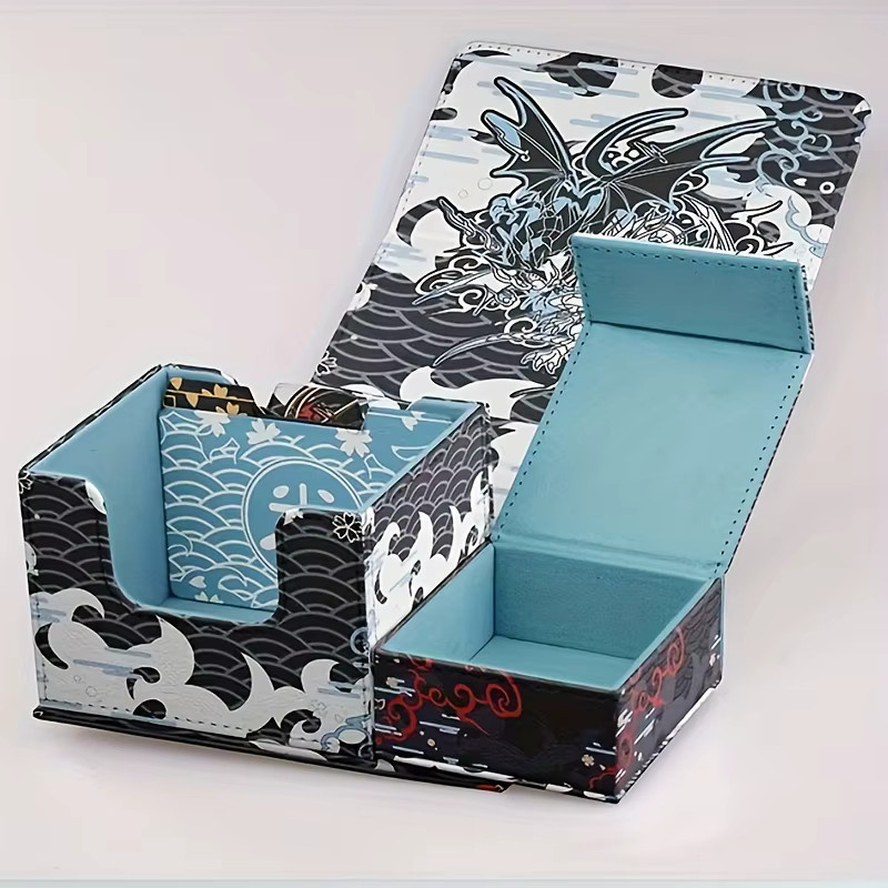 TaLop Magnetische Kartenbox aus Leder mit 3 Lederteilerkarten in Schwarz und Multicolour - Bild 4