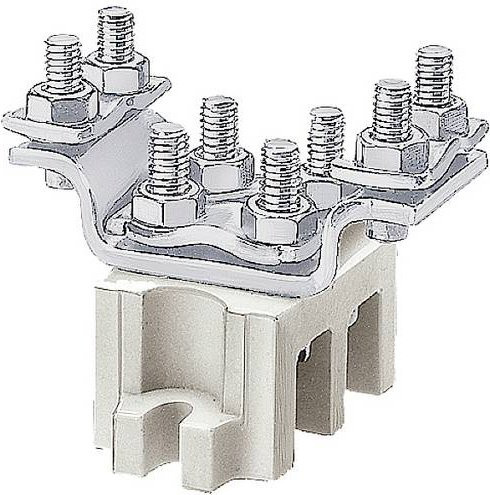 Siemens Klemme 1-polig isoliert in Silber, 143A, Zugang 1x 4-35 mm², Abgang 3x 4-35 mm² - Bild 1