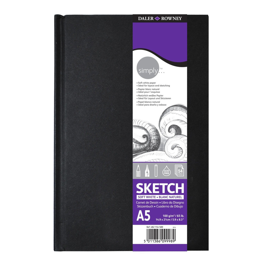 Daler-Rowney Simply Skizzenbuch Hardcover A5 in Softweiß mit 100 g/m² Papier und mittlerer Körnung - Bild 2