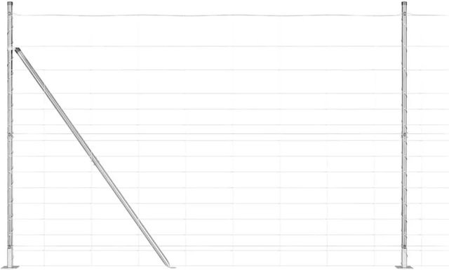 vidaXL Zaunpfosten aus Stahl, rechteckig, silber, Höhe: 160 cm, Breite: 5 cm - Bild 1