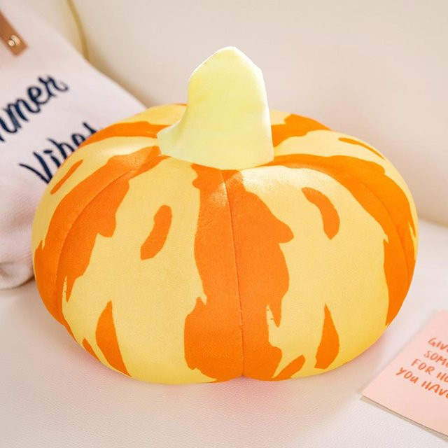 Yiran toy Kürbis Plüschkissen Orange, weiches Kuscheltier für Kinder und Dekoration - Bild 1