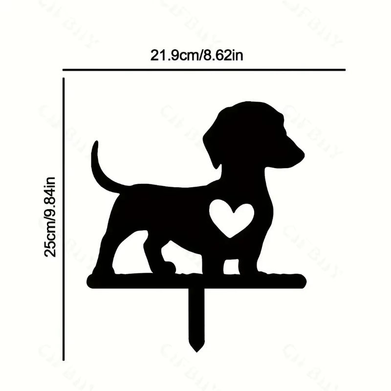 HELLOYOUNG Tiki Hundegartenpfahl aus Eisen in Schwarz als dekoratives Metall-Gartenschild - Bild 2